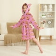 thumbnail image 2 of FORMRS Niños Bathrobe Unisex Hooded Robe Soft Plush Pajamas Sleepwear, Size 7-9T, Pink Doughnuts, 2 of 7