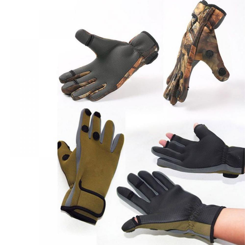 Fishing Gloves Full Finger Leather Waterproof Outdoor Sports Hunting Fish Glove 