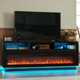 thumbnail image 7 of HARIPUL 70" Fireplace TV Stand for TVs Up to 80" with 64" Electric Fireplace, TV Console for The Living Room, LED Light Entertainment Center, Storage Cabinet, Media Console Table, Black, 7 of 7