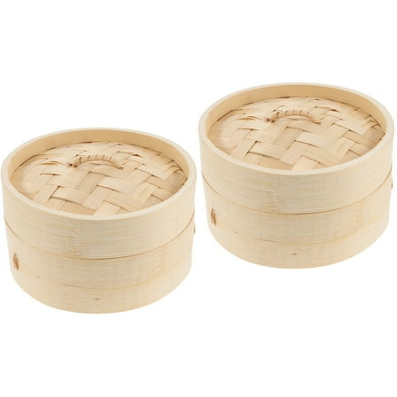 2 Sets Bun Steamer Natural Bamboo Rice Cooker Handheld Rice-cooker