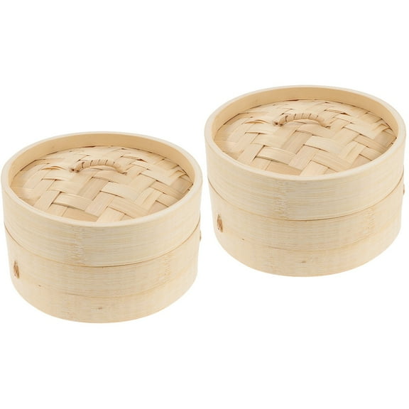 2 Sets Bun Steamer Natural Bamboo Rice Cooker Handheld Rice-cooker
