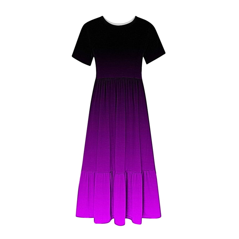 Purple Womens Brunch Short Sleeve Dress for Women Crewneck Spandex Gradient Maxi Long Loose Fit Tiered Summer Fall 2025 Clothes Y2K XXL - Walmart.com Purple Womens Brunch Short Sleeve Dress for Women Crewneck Spandex Gradient Maxi Long Loose Fit Tiered Summer Fall 2025 Clothes Y2K XXL - Walmart.com
