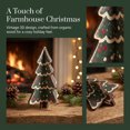 thumbnail image 4 of Christmas Wooden Tree Tabletop Decoration, 2-Piece Interlocking Green Scalloped Ornament for Mantel Shelf Holiday Decor, 5.82 in, 4 of 4