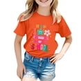 thumbnail image 1 of EHQJNJ Chandails en Molleton Col Rond Graphique Garçon et Fille Mode Décontractée Imprimé Col Rond Manches Courtes T-Shirt Haut Filles T-Shirts Blancs, 1 of 4