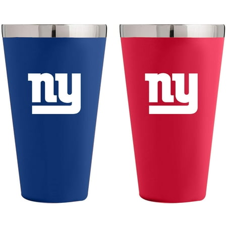 - New York Giants Team Color 2-Pack Stainless Steel Pint Glass - No Size