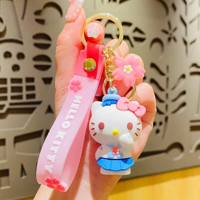 Sanrio Hello Kitty llavero Curomi Cinnamoroll Kawaii moda chica bolso colgante mochila muñeca llavero juguetes para niños regalo de cumpleaños