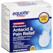 Equate Original Flavor Extra Strength Effervescent Antacid & Pain Relief Tablets, 24 count