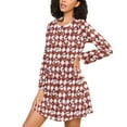 thumbnail image 3 of joogoo Christmas Snowman Checkered Women's Long Sleeve Nightgown Sleepwear L, 3 of 8
