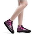 thumbnail image 5 of Breast Cancer Awareness High Top Canvas Shoes Sneakers Black Size 9.5, 5 of 7