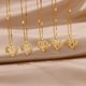 thumbnail image 3 of Zircon Flower Heart Initials Necklaces For Women Stainless Steel Heart Lover Gold Color Letter Chain Collar Necklace Jewelry, 3 of 5