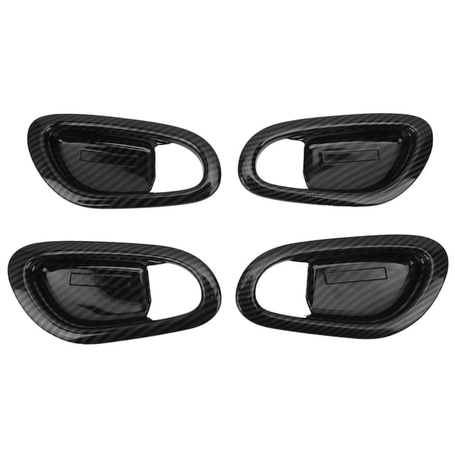 Inner Door Handle Sticker Car Interior Trim Inner Door Handle Cover Bowl Pull Trim Carbon Fiber Style Fit For Navara Frontier NP300 2015-2019