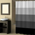 thumbnail image 2 of Fabric Shower Curtain, Black and Grey Striped Gradient Rustic Wood Board Bathroom Curtain with 12 Hooks Waterproof No Bad Odor Machine Washable Bath Curtains for Bathroom, Spa Room, 36"x72", 2 of 6