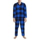 thumbnail image 3 of Fotbe Buffalo Plaid Blue Black Pijama de Hombre con Estampado de Manga Larga, Conjunto de 2 Piezas, Ropa de Dormir Suave y Cómoda con Bolsillos-Medium, 3 of 7