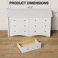 thumbnail image 3 of Lacoo 6 Drawers Wooden Dresser for Bedroom, 47'' Modern Storage Chest of Drawers for Living Room, White, 3 of 9