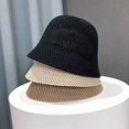 thumbnail image 2 of Sombrero de cubo ahuecado para mujer, sombrero de sol fino y transpirable, gorra de Panamá para playa, plegable, para exteriores, japonés, 2 of 3