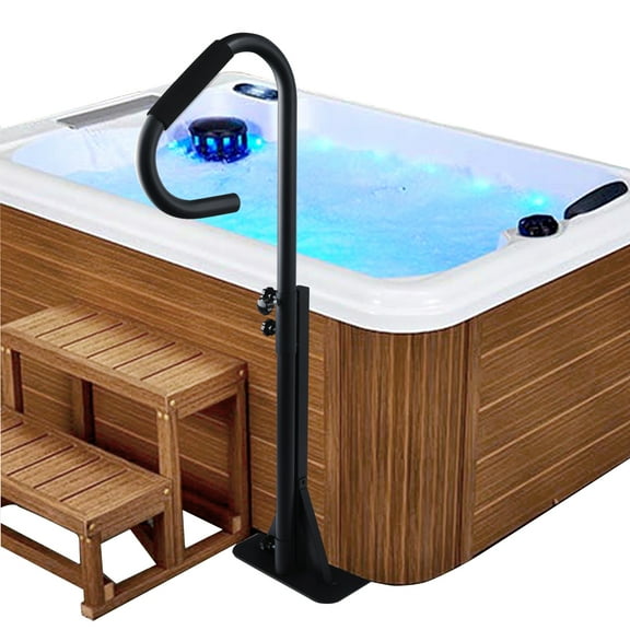 TCFUNDY Adjustable Hot Tub Handrail, 57"- 60" Height, Non-Slip Grip, Outdoor Spa Accessory