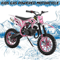 Seipouy 49cc Gas Dirt Bike - 2 Stroke Motorcycle with Off-Road Tires, Dual Disc Brakes & Shock Absorbers - Beginner Motocross Bike with Comfort Seat Cushion for Youth Children Riders