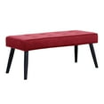 thumbnail image 3 of WestinTrends Velvet Tufted Bedroom Bench for Living Room & Entryway Furniture, Velvet Red, 3 of 9
