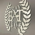 thumbnail image 3 of JASS GRAPHIX White Aluminum Composite Farmhouse Kitchen Décor Eat Pray Love Sign for Wall, 3 of 6
