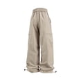 thumbnail image 5 of Afuyipoi Mens Cargo Pants Elastic Waist with Drawstring Windproof Outdoor Sports Jogger Trousers Khaki Size 2XL, 5 of 9