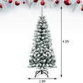 thumbnail image 2 of Gymax 4.5ft Snow Flocked Pencil Christmas Tree Artificial Pine Tree w/ Metal Stand, 2 of 10