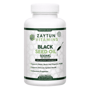 Zaytun Vitamins Halal Black Seed Oil, Cold-Pressed, 90 Capsules, Non-GMO, Made in USA, Halal Vitamins