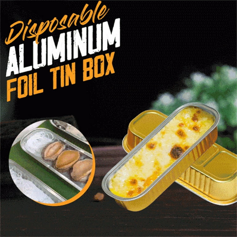 Disposable Aluminum Foil Tin Box Aluminum With Lid Rectangular Tin