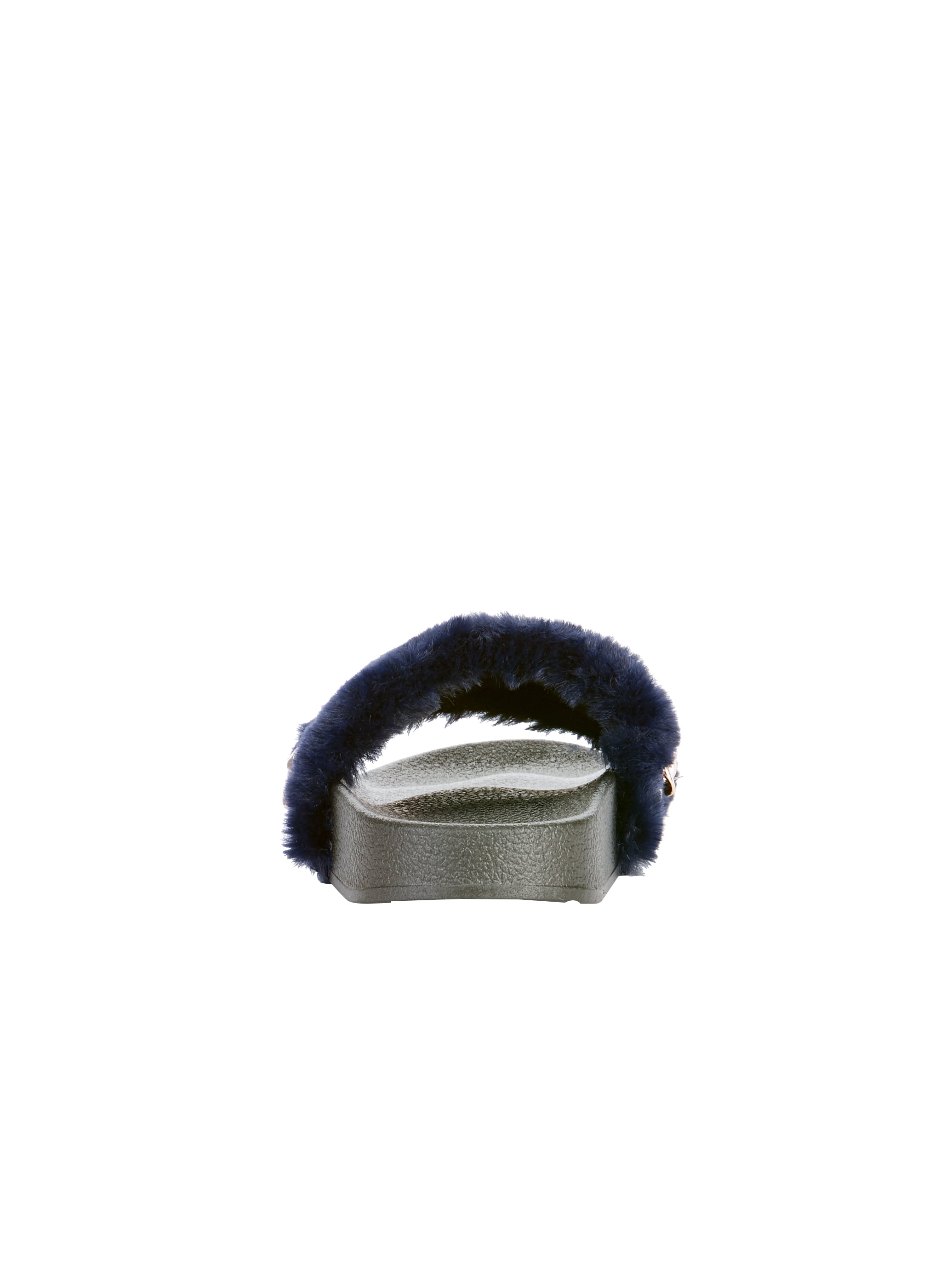 Victoria K Women's Faux Fur w/Chain Slider Slipper