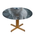 thumbnail image 3 of WYYP Round Table Cover 100% Polyester Waterproof Resistant Fabric - The Appearance of the Wolf Searching for Food, The Fierce Hunter White, 3 of 8