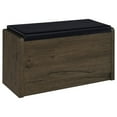 thumbnail image 5 of Cterwk Upholstered Seat Storage Bench with Open Shelf and Drawer, Dark Brown, 5 of 8