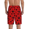 thumbnail image 2 of Balery Ladybug Pattern Men's Cotton Knit Pajama Shorts Waistband & Pockets,Short Pajama Pants-Large, 2 of 8