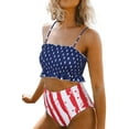 thumbnail image 1 of Womens 2 Pieces Bandeau Bikini Swimsuits Off Shoulder High Waist Bathing Suit, 1 of 5