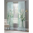 thumbnail image 4 of Spring Floral Sheer Curtains 96 Inch Length 2 Panels Set, Summer Daisy Tulip Flowers Teal White Voile Window Treatment Semi Sheer Long Curtains Drapes for Bedroom/Living Room/Kitchen 52"x96"x2, 4 of 7
