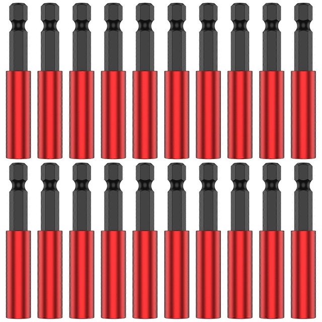 10/20Pcs 60mm Magnetic Screwdriver Extension Bit Tips Holder 1/4inch Hex Shank Kit Drill Bit Adapter Sleeve Tools for Nuts