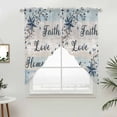 thumbnail image 3 of Blue Texas Star Swag Valances for Windows 2 Pack Vintage Berry Faith Love Home Blue Khaki Wood Grain Swag Kitchen Curtains 36 Inches Long Rod Pocket Short Window Treatment for Kitchen 28"x36", 3 of 9