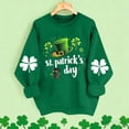 thumbnail image 2 of Womens St Patricks Day Shirt Checkered Heart Print Sweatshirt Long Sleeve Crewneck Pullover Shamrock Green Tops for Women, 2 of 5