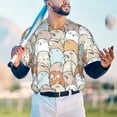 thumbnail image 5 of Hirioo Lovely Bear for Men's Baseball T-shirt Shirts Short Sleeve Casual Summer Button Stretch T Shirts,Size S-4XL-4X-Large, 5 of 7