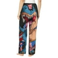 thumbnail image 3 of Kll Womens Blue Dinosaur Print Pajama Pants Soft Pajama Bottoms For Women Cozy Lounge Pants, 3 of 9