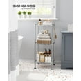 thumbnail image 2 of Bathroom Shelf Storage Rack for Small Space with PP Shelf Liners Removable Hook Extendable Design Silver and Translucent ULGRS, 2 of 7