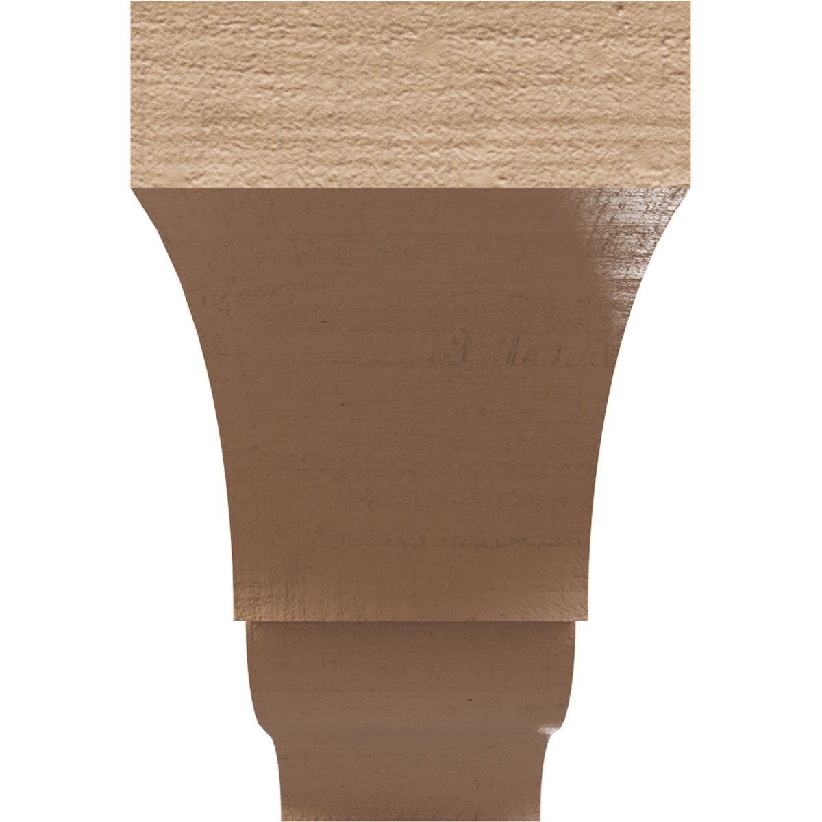 5"W x 30"D x 10"H Thin Asheboro Rough Cedar Woodgrain TimberThane Corbel, Primed Tan