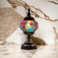 thumbnail image 2 of SILVERFEVER Mosaic Turkish Lamp Moroccan Glass for Table Desk Bedside Bronze Base Bundle with E12 Light Bulb-2 Sizes Rainbow Clouds, 2 of 5