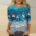 thumbnail image 3 of JTZGDY Western Shirts for Women Plus Size Ethnic Style Tops Plus Size 3/4 Lenght Sleeve Vintage Bleached Crewneck Tunic Tees Loose Oversied Graphic Tshirt Tops Multicolor#07 XL, 3 of 6