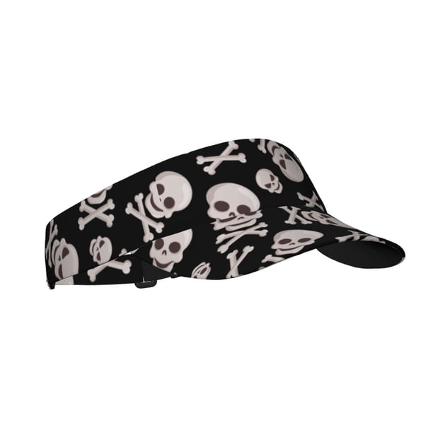 Balery black white Skull bone Gorra deportiva con visera ajustable para mujer y hombre (talla única)