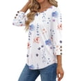 thumbnail image 3 of Fantaslook Womens Tops 3/4 Sleeve with Buttons Dressy Casual Blouses Summer Shirts Beach Vacation Trendy Clothes, 3 of 9
