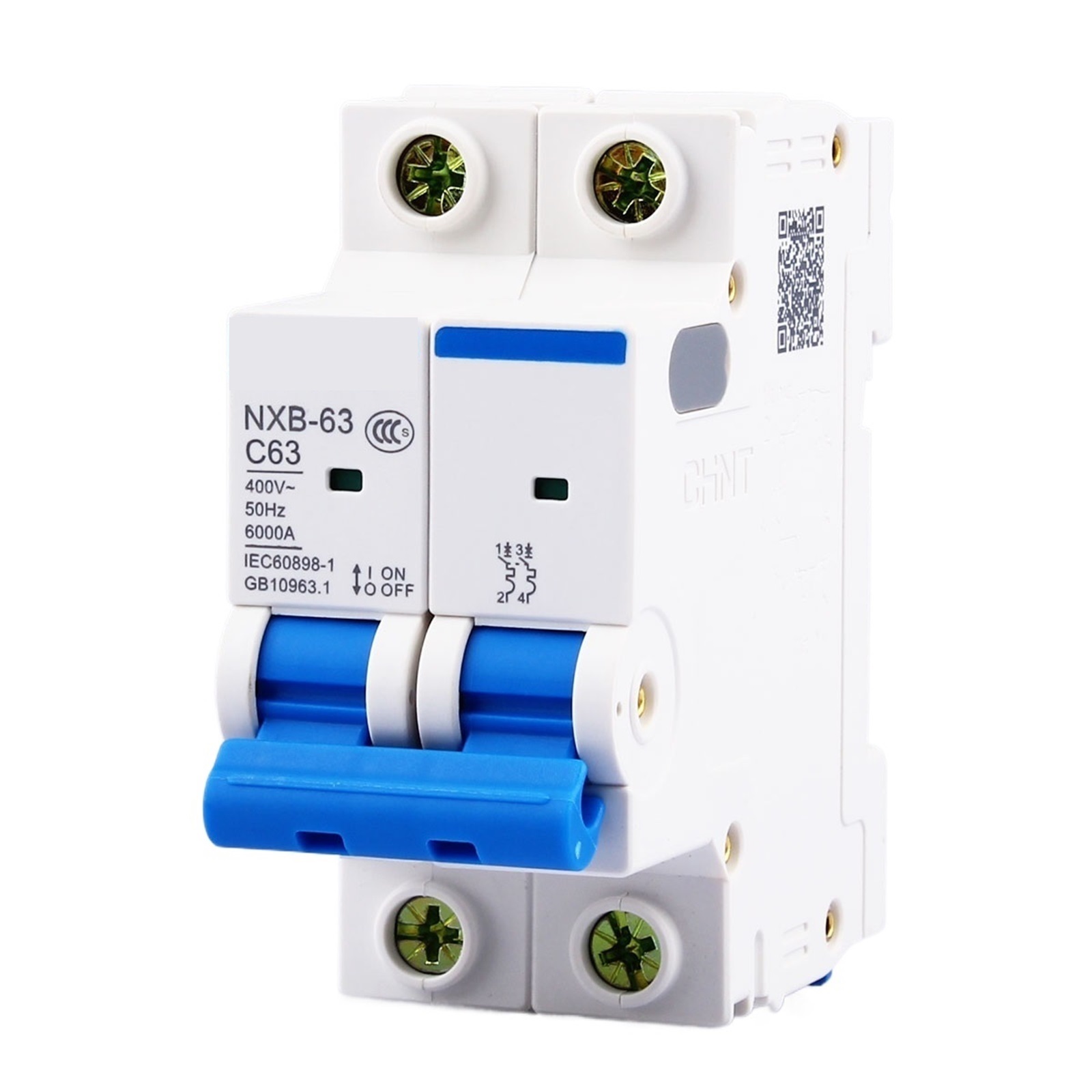 circuit breaker MCB NXB-63 2P 2A 10A 16A 32A 40A 63A Miniature Circuit Breaker C Curve AC 230/400V DIN Rail Mounting Miniature Household