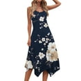 thumbnail image 4 of Irregular Hem Floral Printed Sundress for Women Casual Lightweight Summer Beach Dress Flowy Sleeveless A-line Dresses, 4 of 9