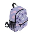 Bat and Webs Pattern Mini Backpack Cute Small Backpack with Chest Strap ...