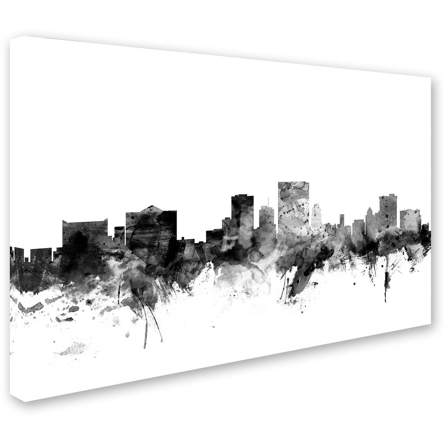 Trademark Fine Art "El Paso Texas Skyline B&W" Canvas Art by Michael Tompsett