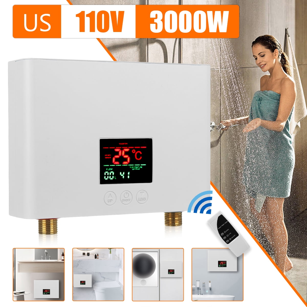 Electric Water Heater, 110V 3000W Tankless Hot Water Nepal | Ubuy