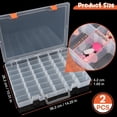 thumbnail image 5 of Paquete de 2 Cajas Organizadoras Grandes de Plástico Transparente de 48 Rejillas con Divisores Ajustables, Organizadores de Cuentas para Almacenamiento de Joyas, 5 of 5